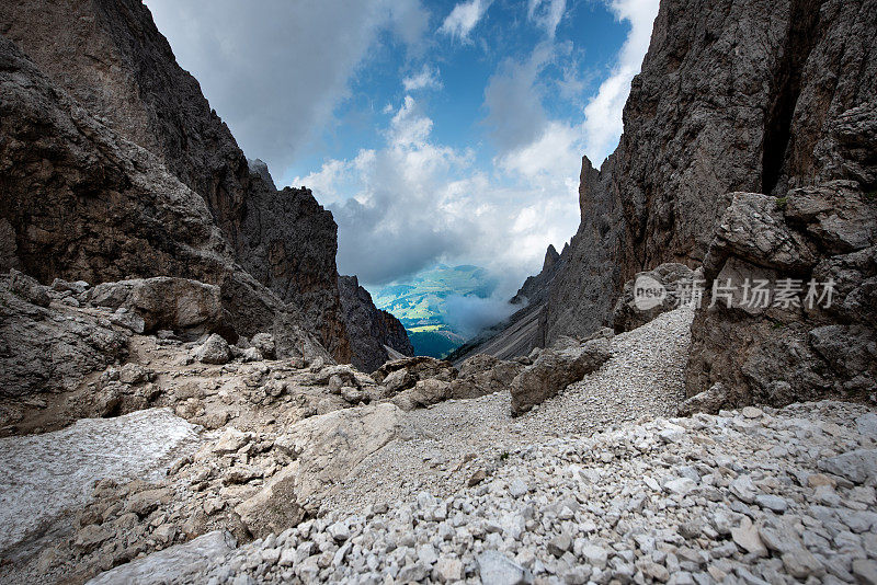 意大利Trentino上阿迪杰:Dolomites - Sella Pass, Saslonch Pass